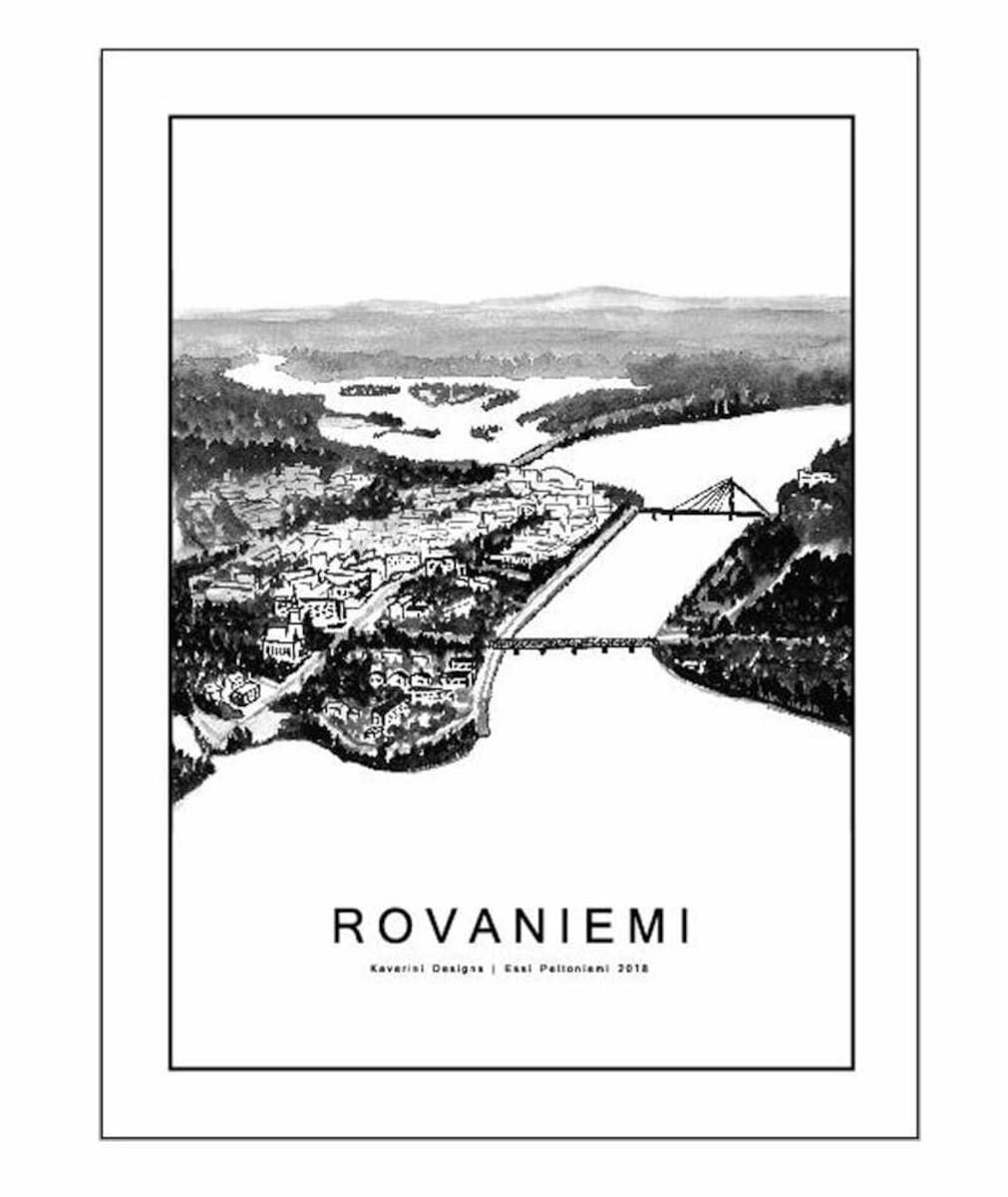 Kaverini Rovaniemi kaupunkijuliste 50x70 cm