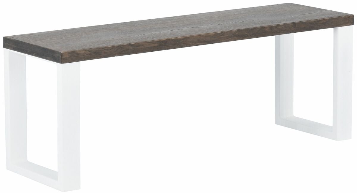 Pujo penkki 35x176 cm savunharmaa lakattu tammi A-laatu/valkoinen pulverim