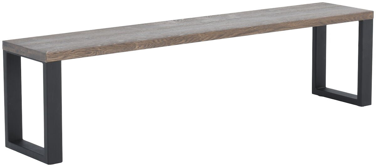 Pujo penkki 35x176 cm savunharmaa lakattu tammi A-laatu/musta pulverimaala