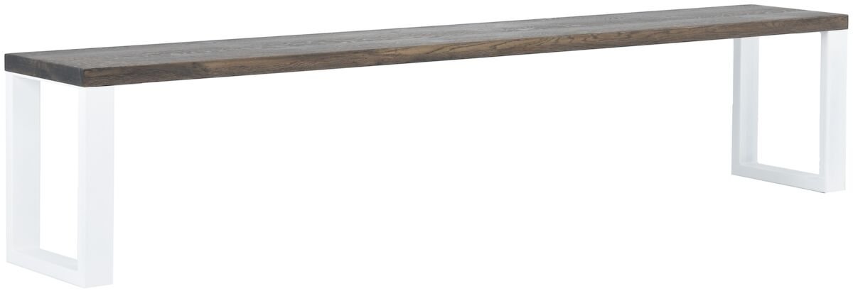 Pujo penkki 35x216 cm savunharmaa lakattu tammi A-laatu/valkoinen pulverim