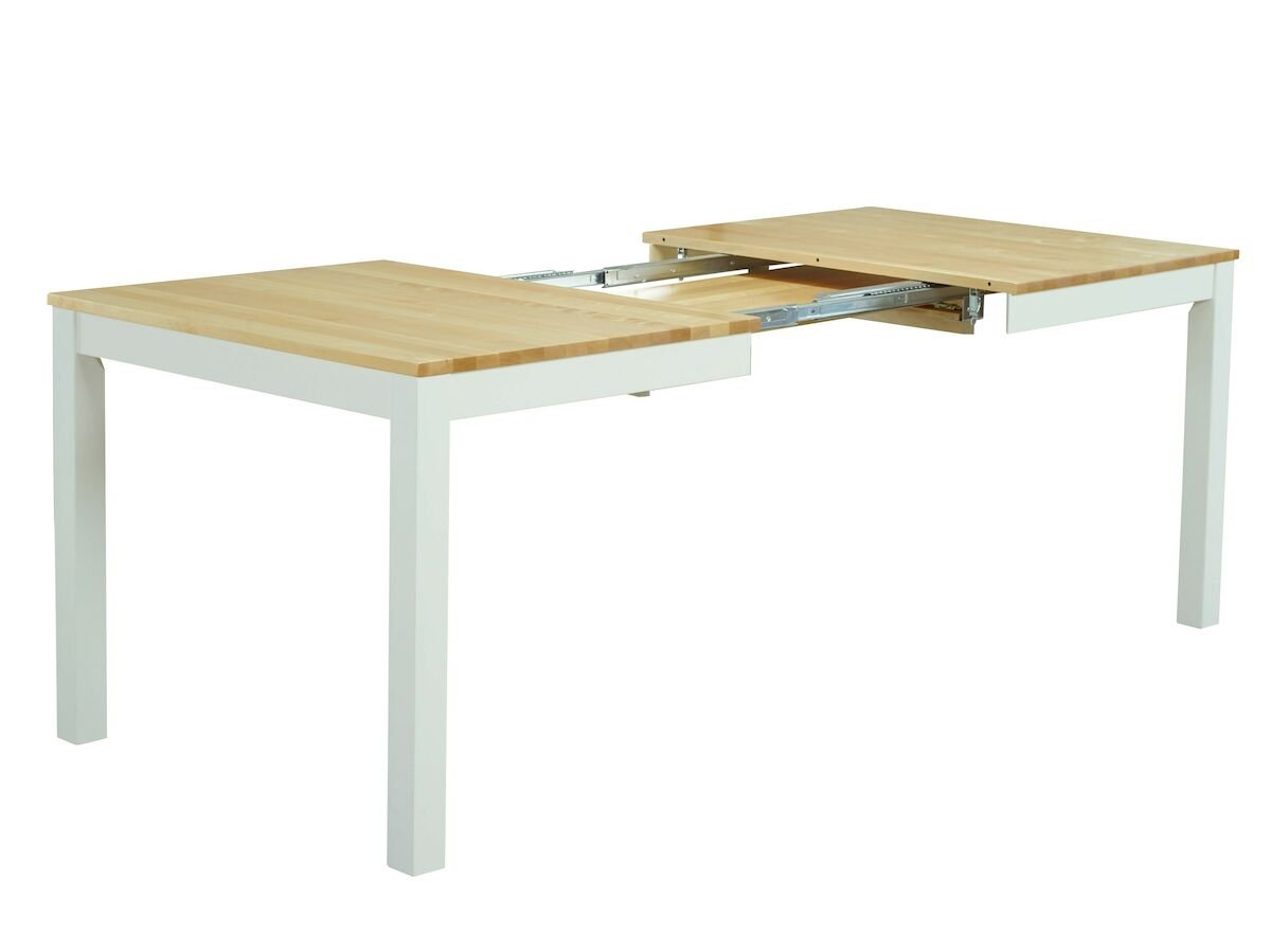 Moona pöytä 90x140+40 valkoinen/koivu