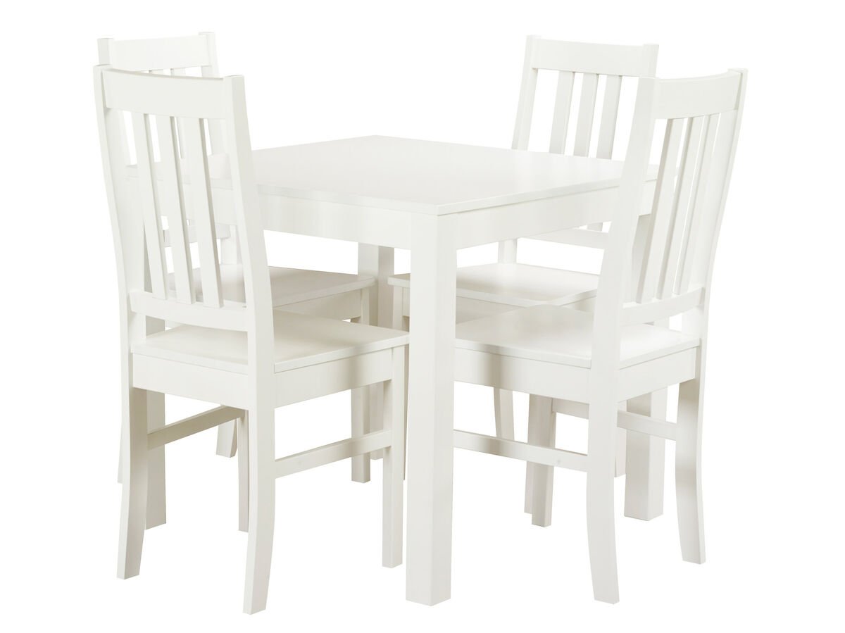 Moona 4-hengen ruokailuryhmä 80x80 cm pöydällä, valkoinen