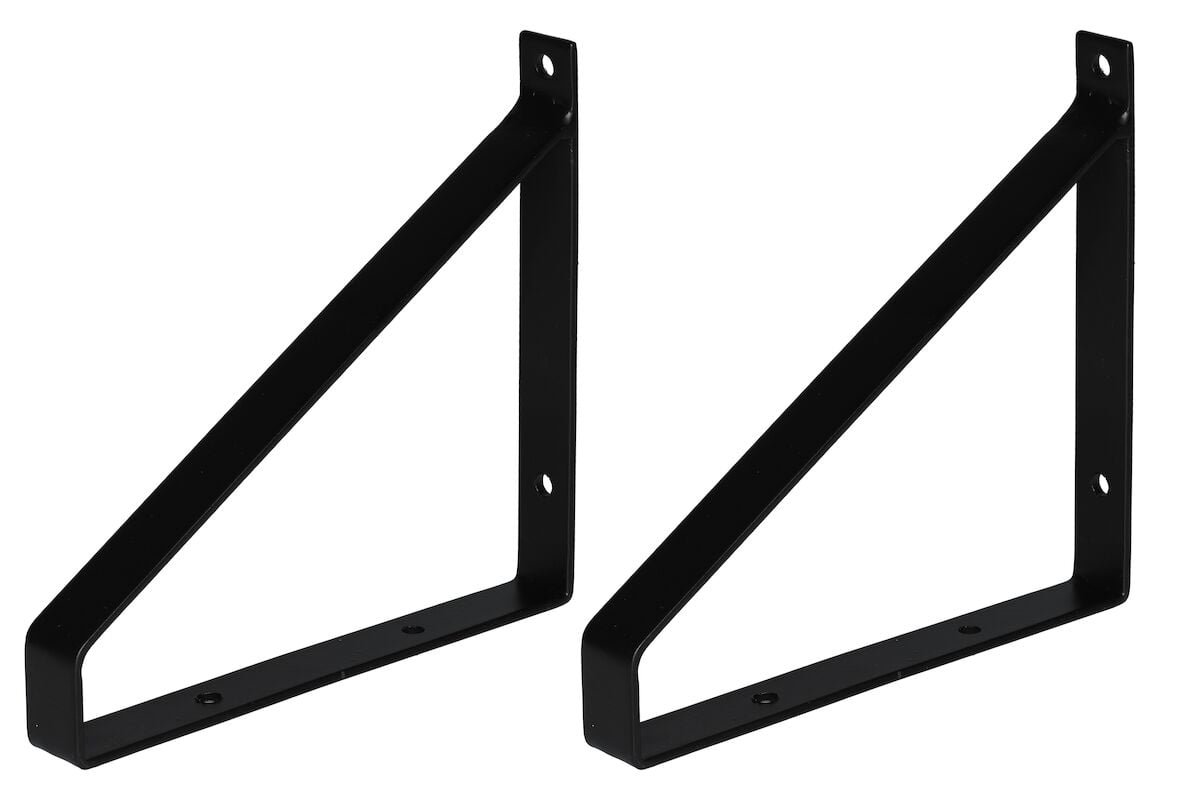 4living Hyllynkannatin metalli 17 cm 2 kpl musta