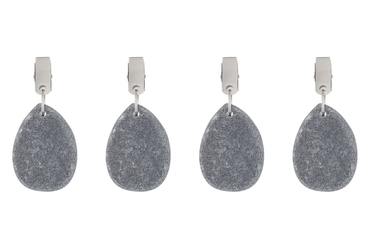 4Living pöytäliinan soikeat tuulipainot 4 kpl musta