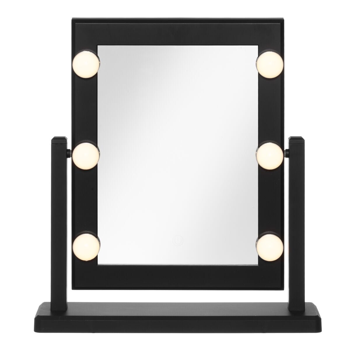 4Living meikkipeili 37x41 cm LED-valoilla musta
