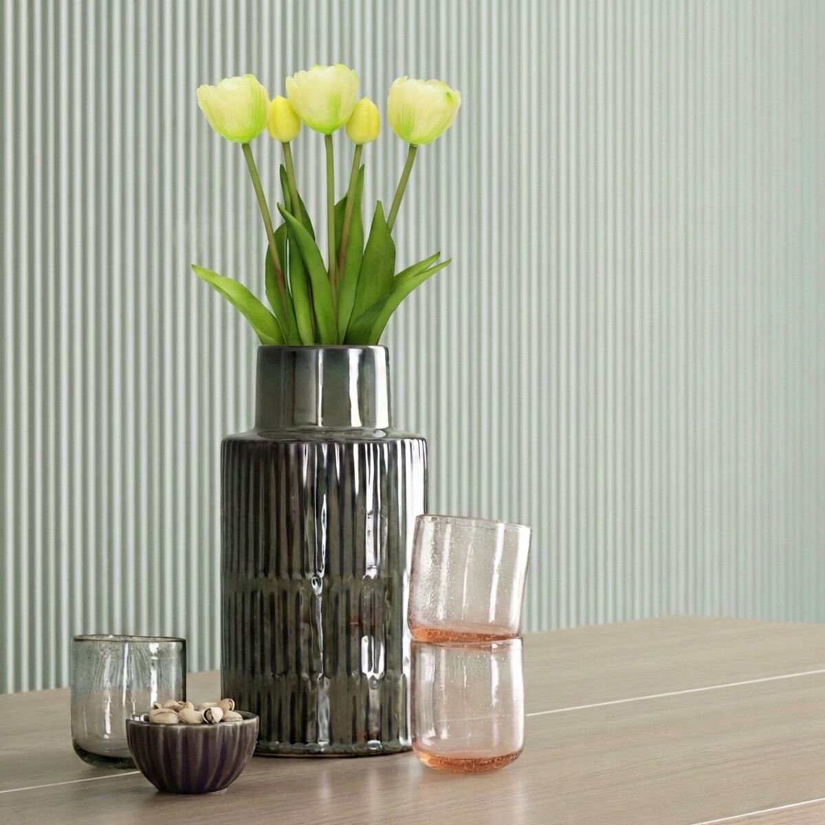 4Living Tulppaanikimppu 39 cm valkoinen