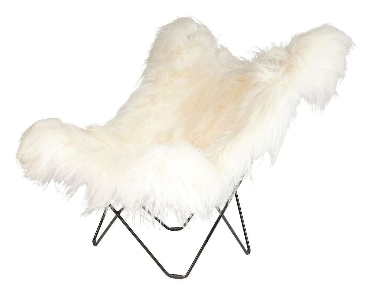 Cuero Iceland Mariposa Wild white lepakkotuoli, musta jalka