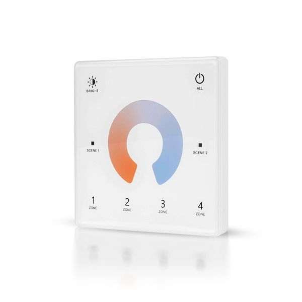 LED-nauhan kaukosäädin AGGE CCT Wall Mount Touch Panel 4-zones, RF 2.4 GHz, Pelkkä kaukosäädin