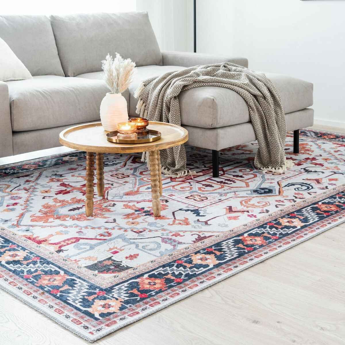 Antibes matto 200x300 cm luonnonvalkoinen/okra