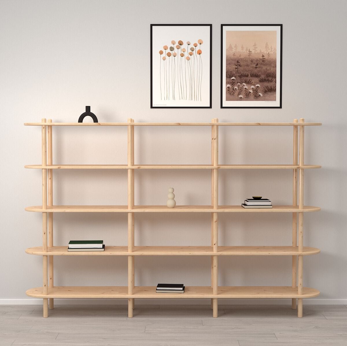 Askel avohylly 230x35x152 cm puuvalmis