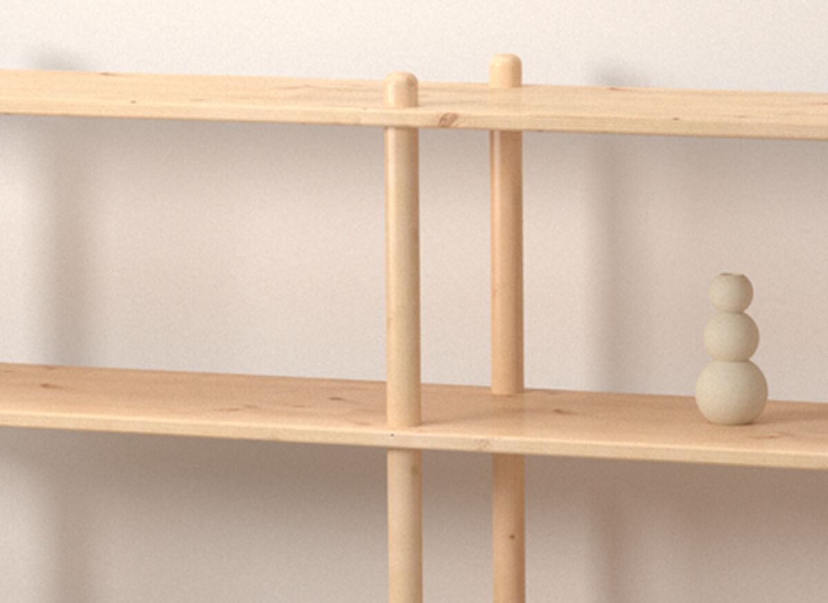 Askel hyllylevy pyöreällä päädyllä 165x35 puuvalmis