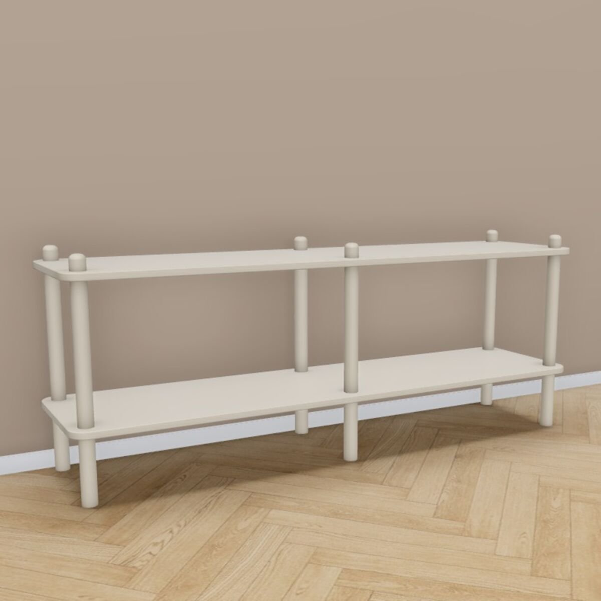 Askel korkea tv-taso 138x35x53,5 cm greige