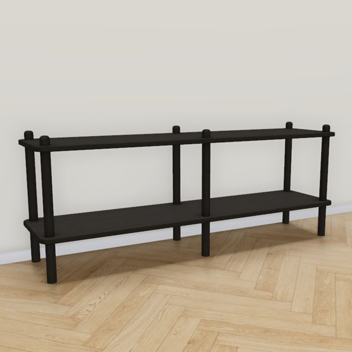 Askel korkea tv-taso 138x35x53,5 cm hiili