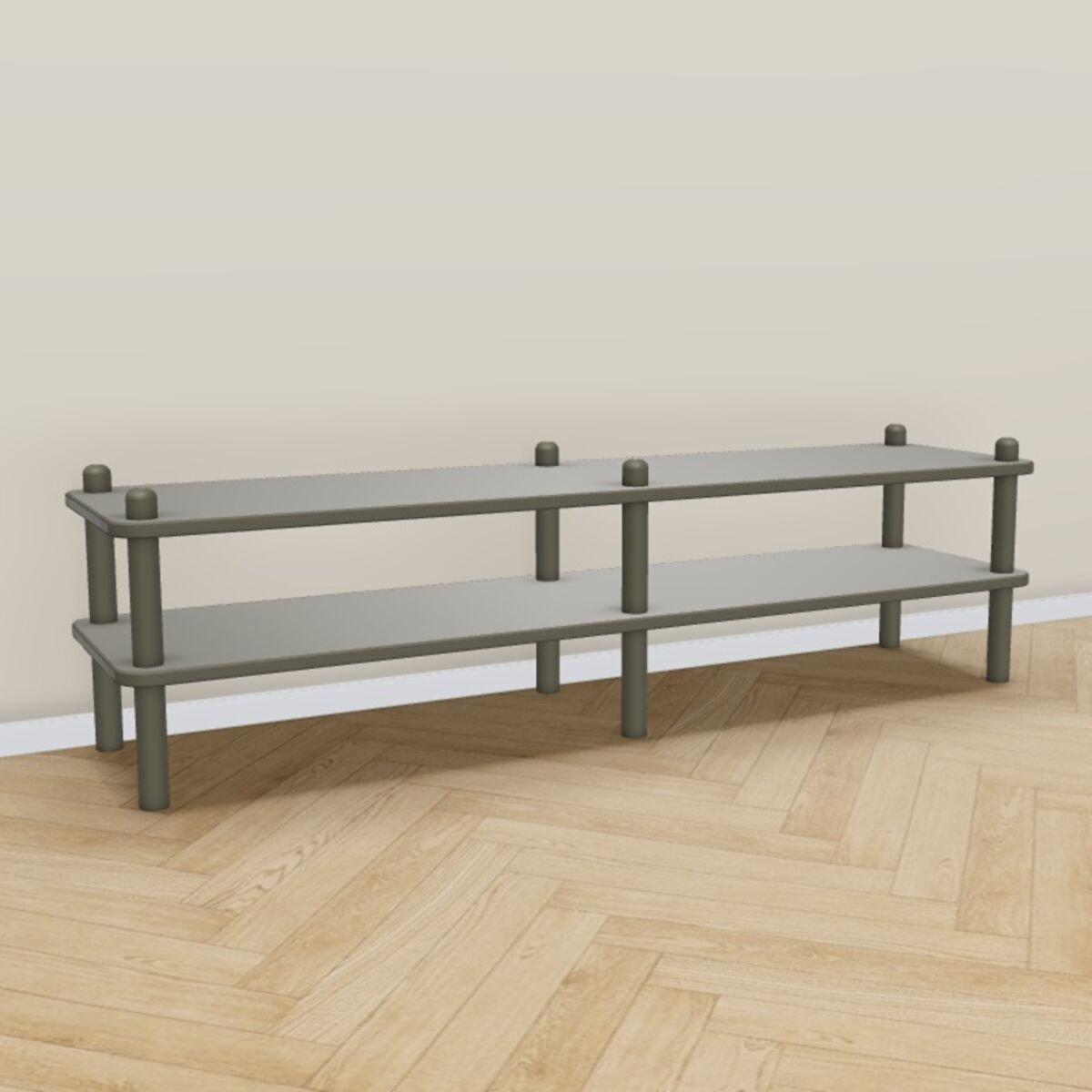 Askel matala tv-taso 138x35x38 cm sammal