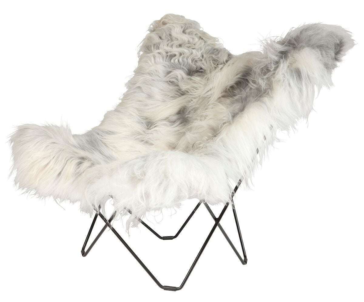 Cuero Iceland Mariposa Wild Grey lepakkotuoli, musta jalka