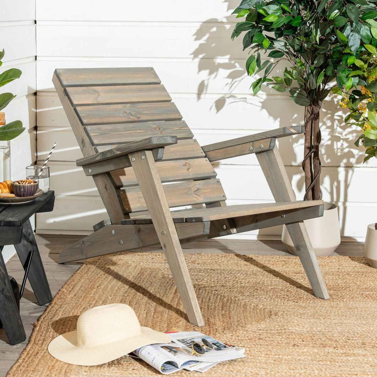 Ecofurn Granny relax nojatuoli harmaa mänty