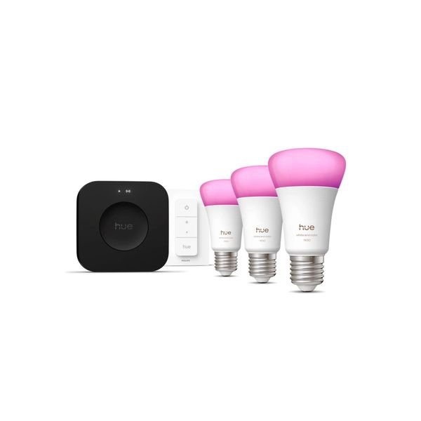 Aloituspakkaus Philips Hue WCA, E27, 1000-20000K, 3 kpl + Bridge Pro + Kytkin