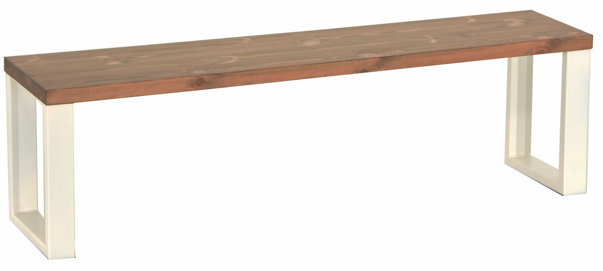 Honka penkki 155x35 cm metallijalalla antiikkipetsattu/valkoinen