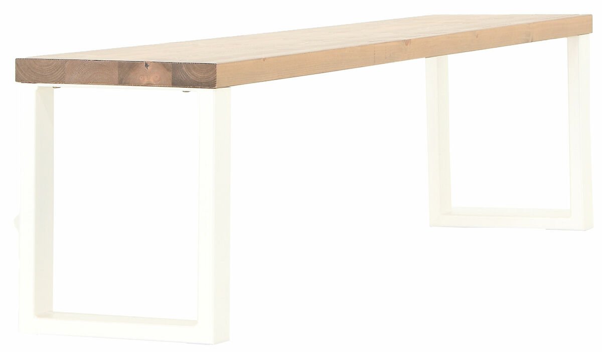 Honka penkki 195x35 cm metallijalalla antiikkipetsattu/valkoinen