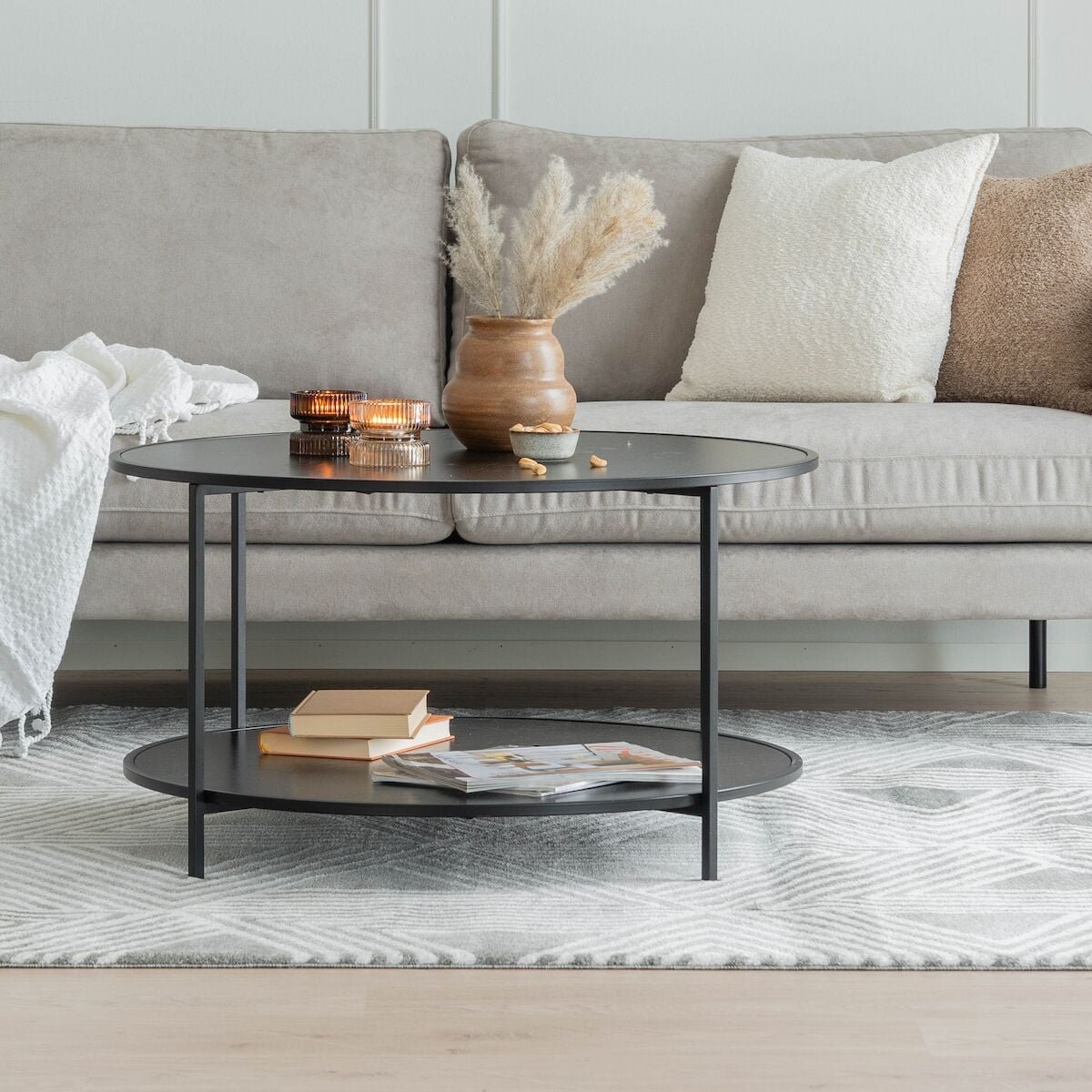 House Nordic Vita pyöreä sohvapöytä Ø80 cm musta