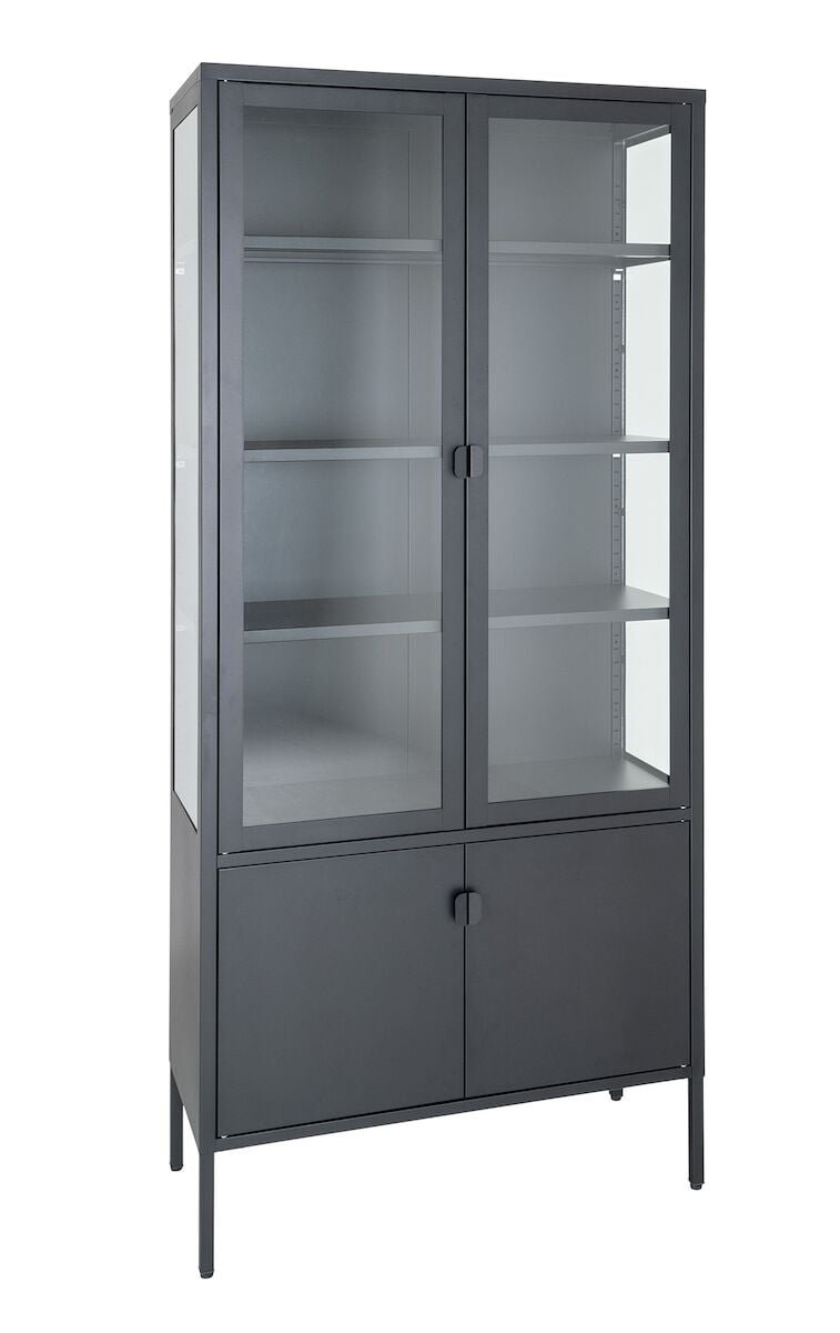 House Nordic Brisbane korkea vitriini 4-ovella mattamusta, asiakaspalautus