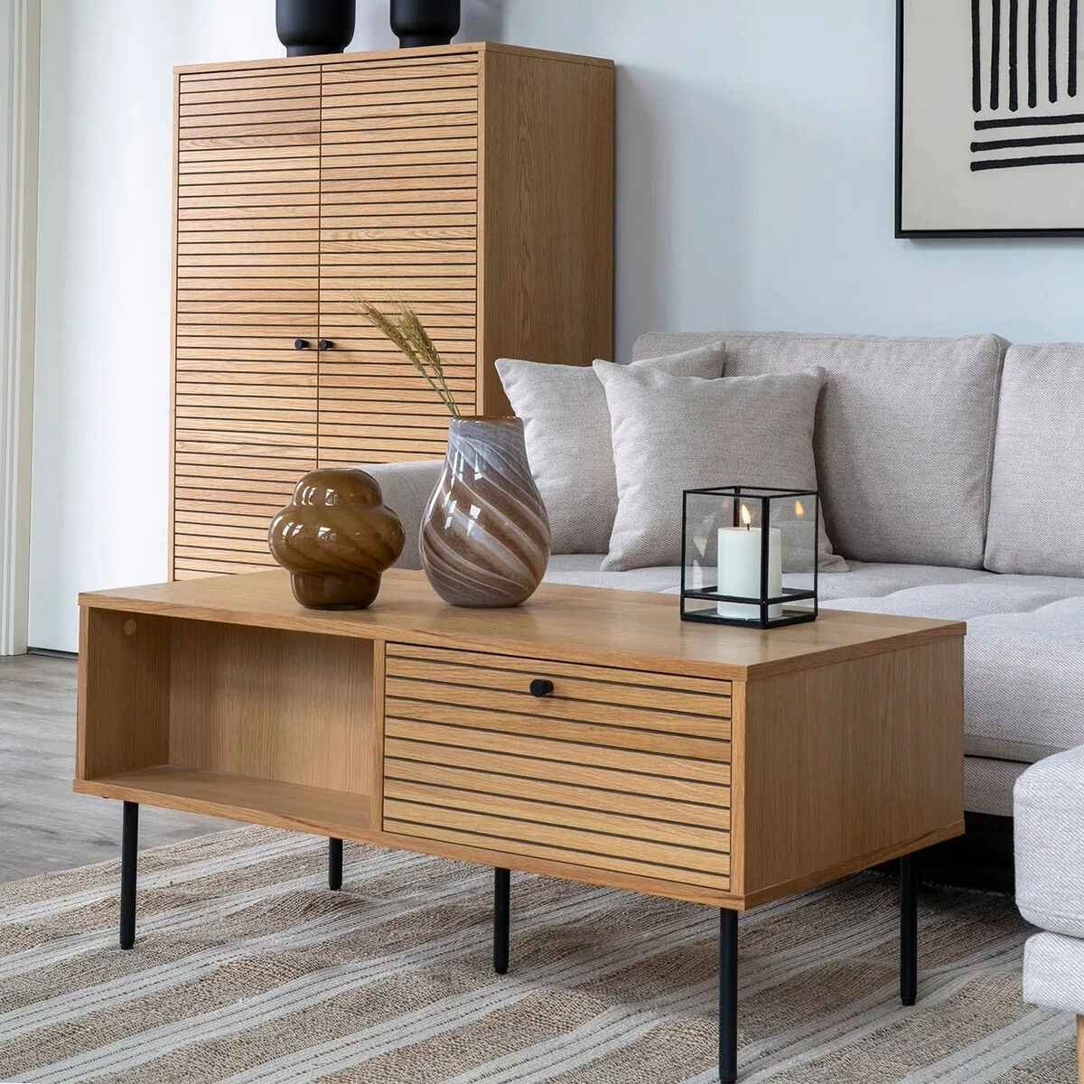 House Nordic Kyoto sohvapöytä säilytystilalla 100x50 cm tammi