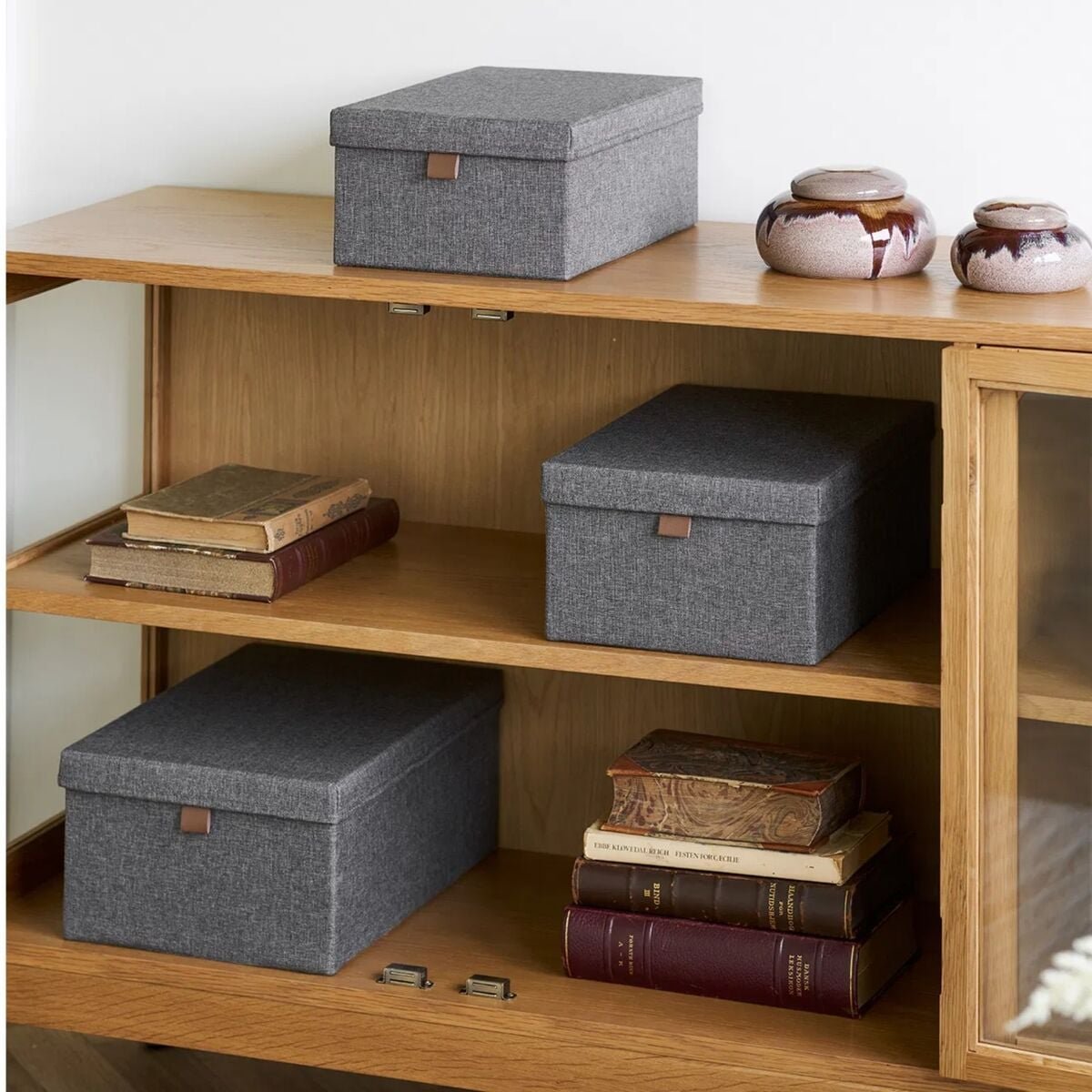 House Nordic Noto säilytyslaatikot 3 kpl setti tummanharmaa