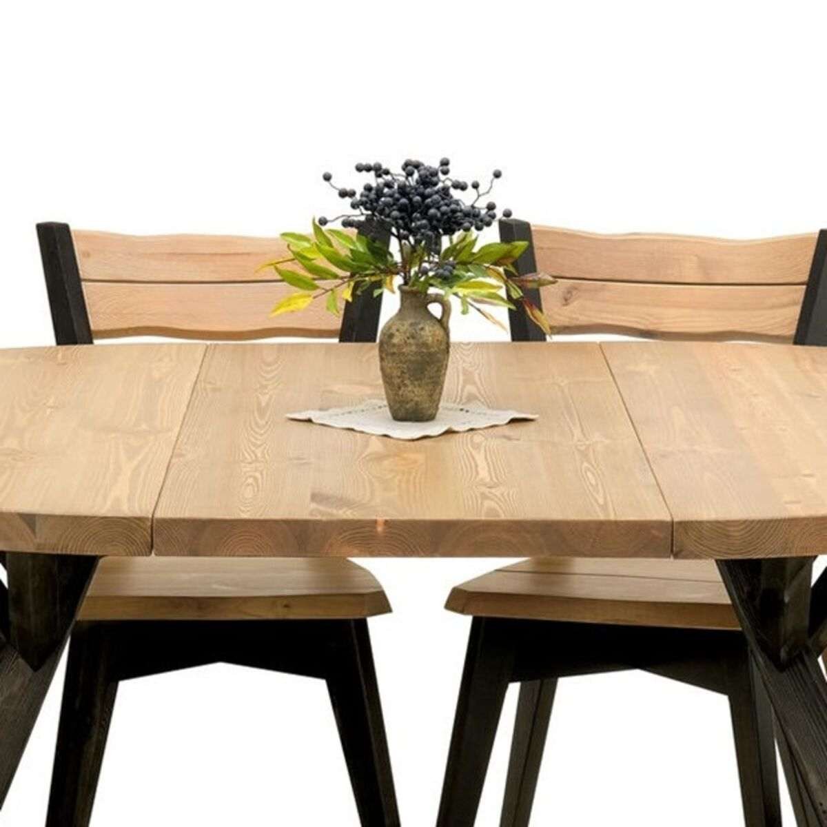 Lana pyöreän pöydän jatkopala 45x115 cm ja mekanismi antiikkipetsattu