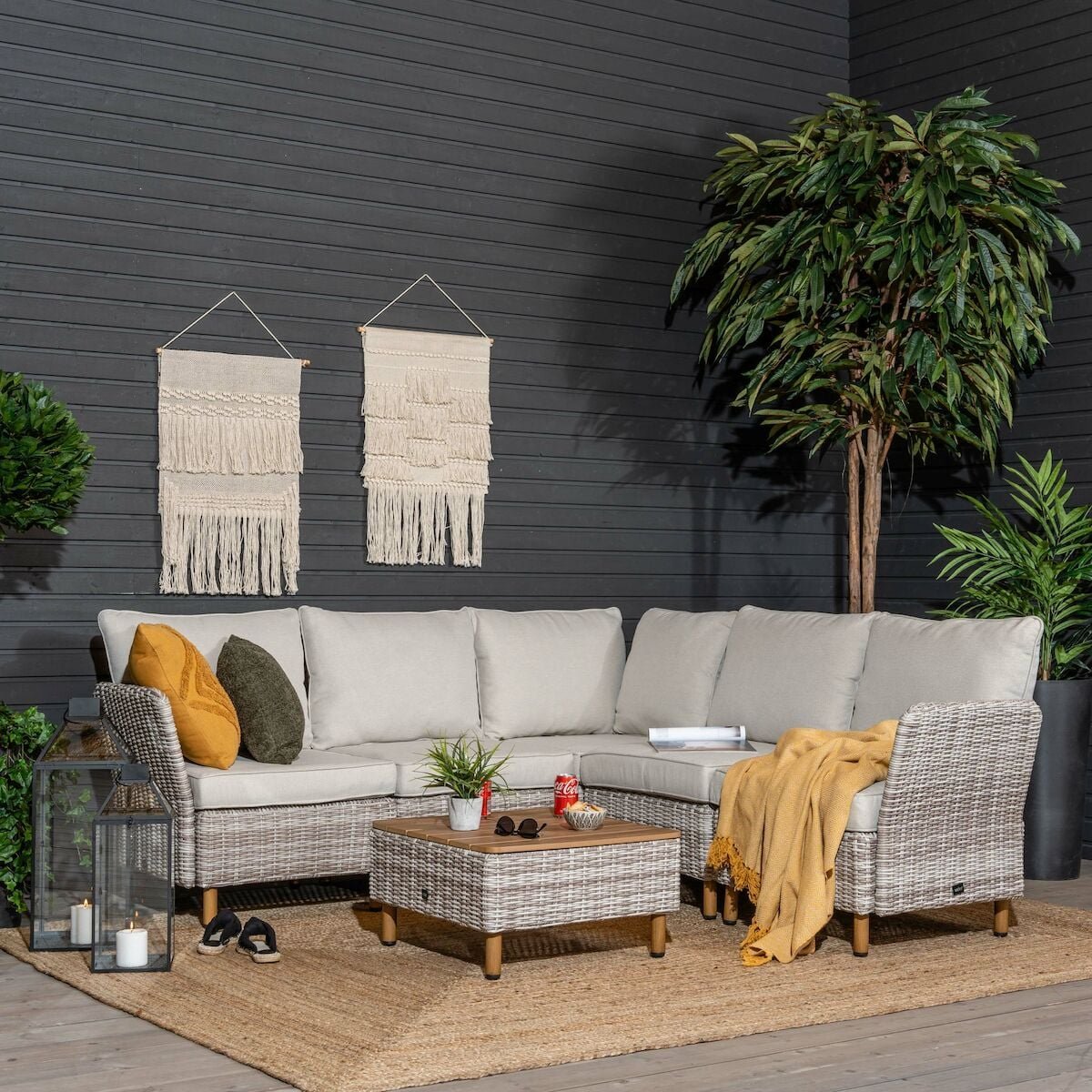 Lehdokki kulmasohva 2K2 greige/luonnonvalkoinen