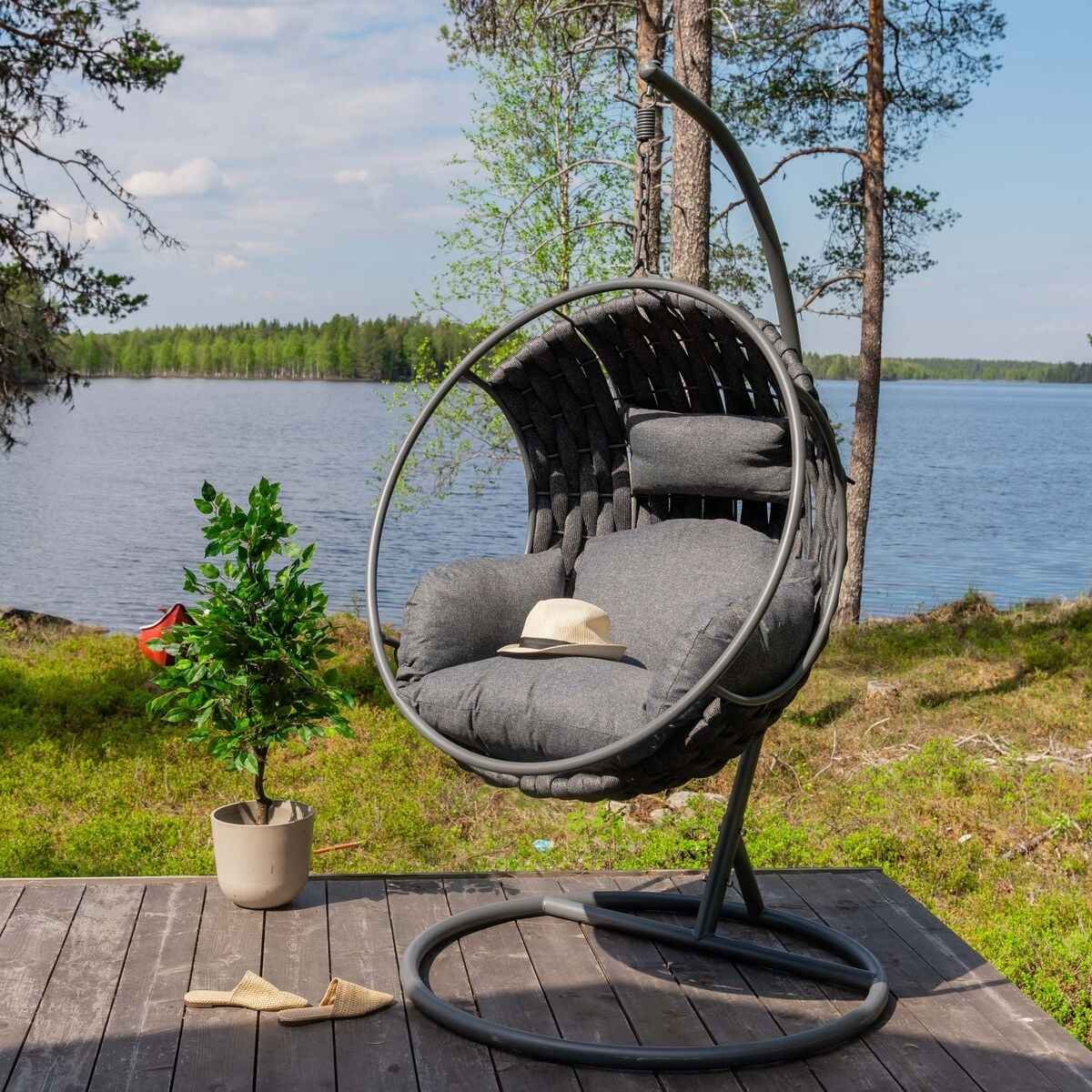 Mooda Point riipputuoli ja teline harmaa