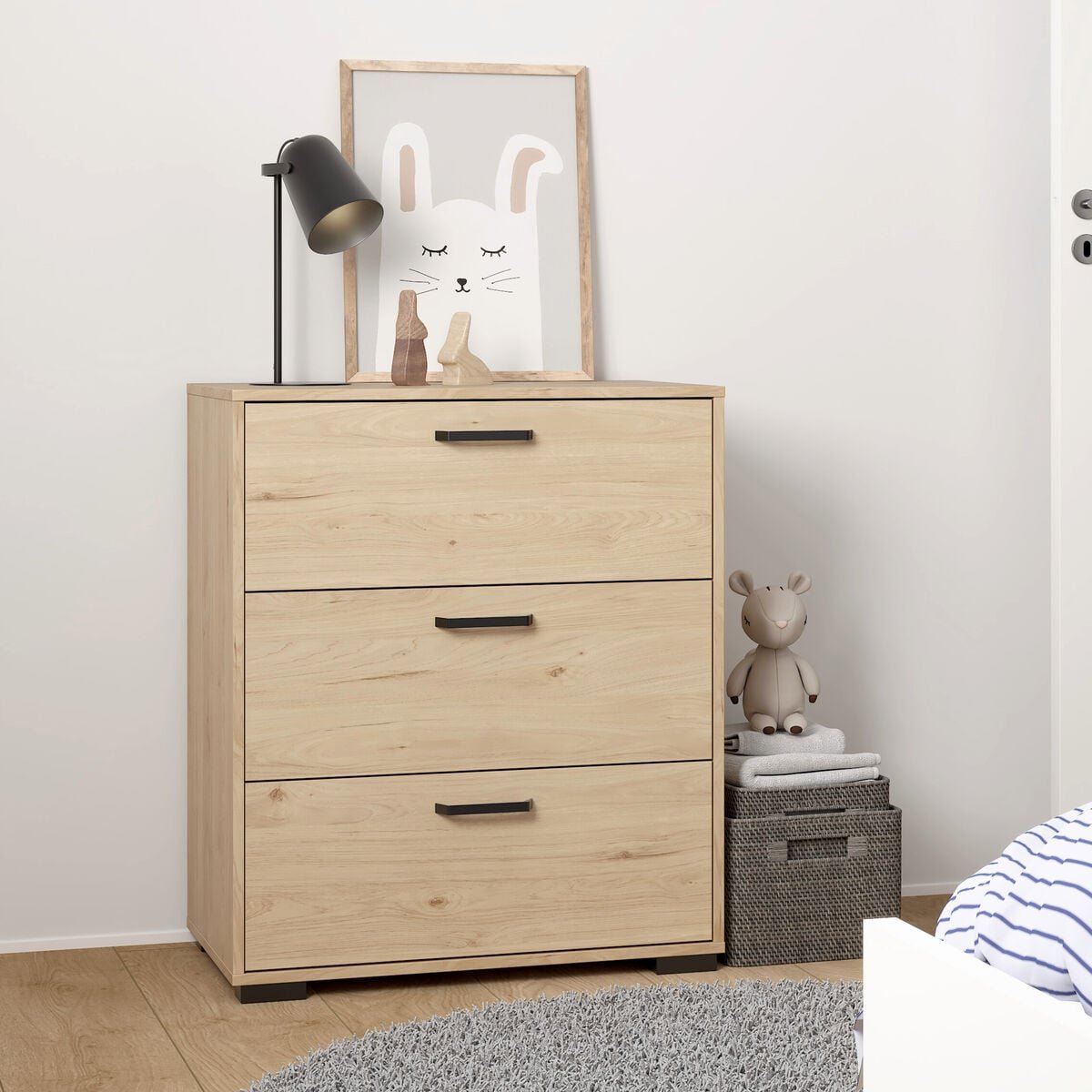 Sofia lipasto 3-laatikkoa vaalea tammi