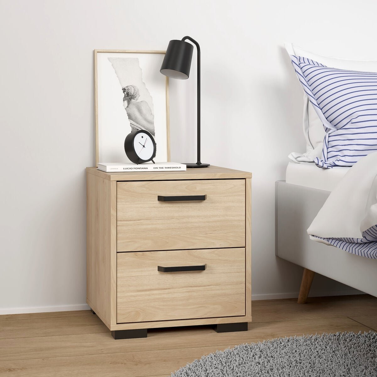 Sofia yöpöytä 2-laatikolla vaalea tammi