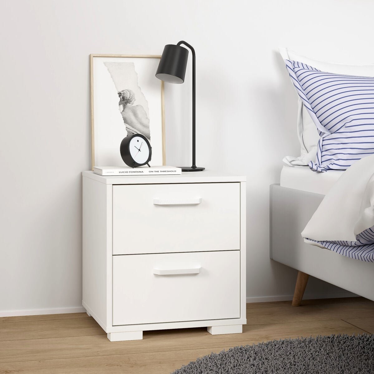 Sofia yöpöytä 2-laatikolla valkoinen