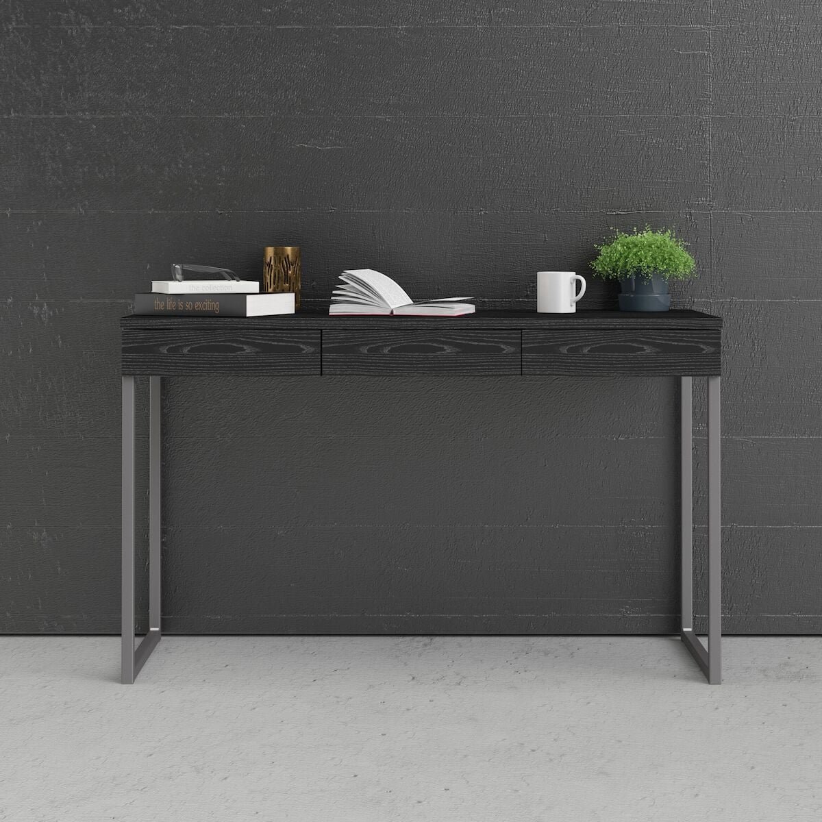 Trend Plus työpöytä musta puukuvio