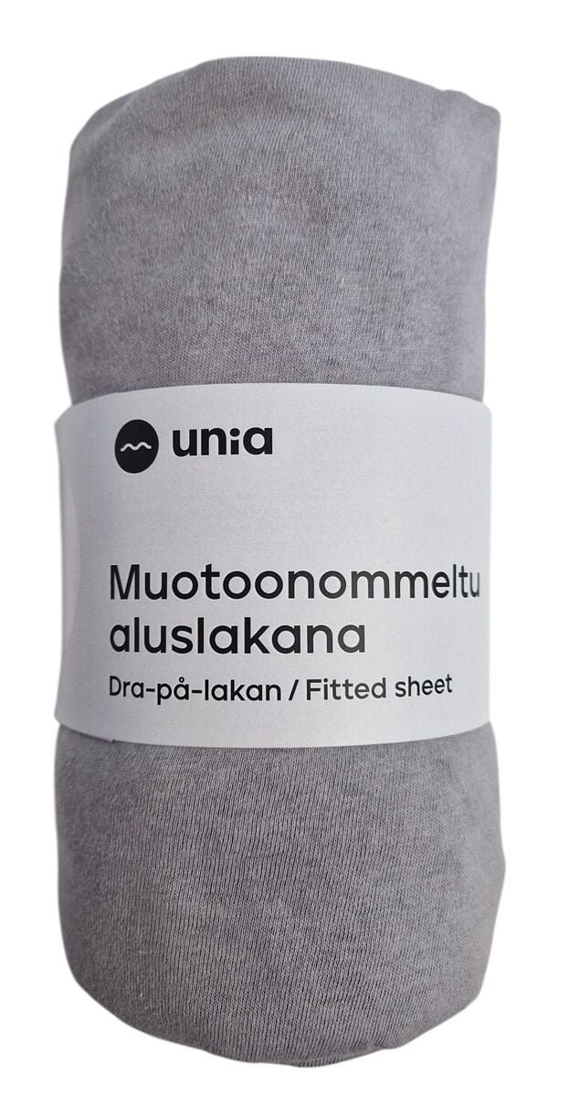 Unia Kuura Junior muotoonommeltu aluslakana 70x155+20 cm vaaleanharmaa