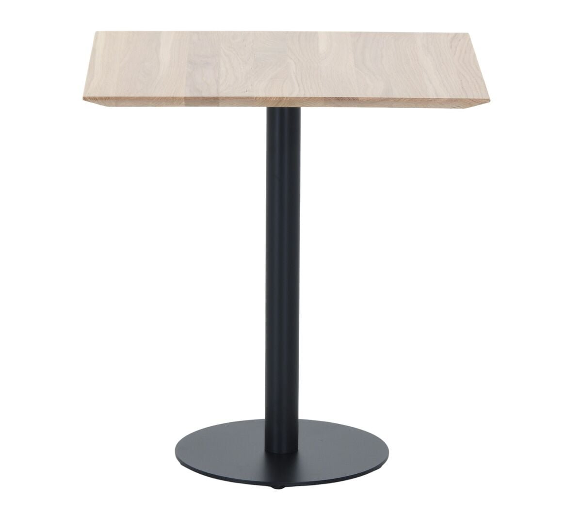 Cafe ruokapöytä 60x70 cm pyöreällä jalalla lakattu tammi/musta