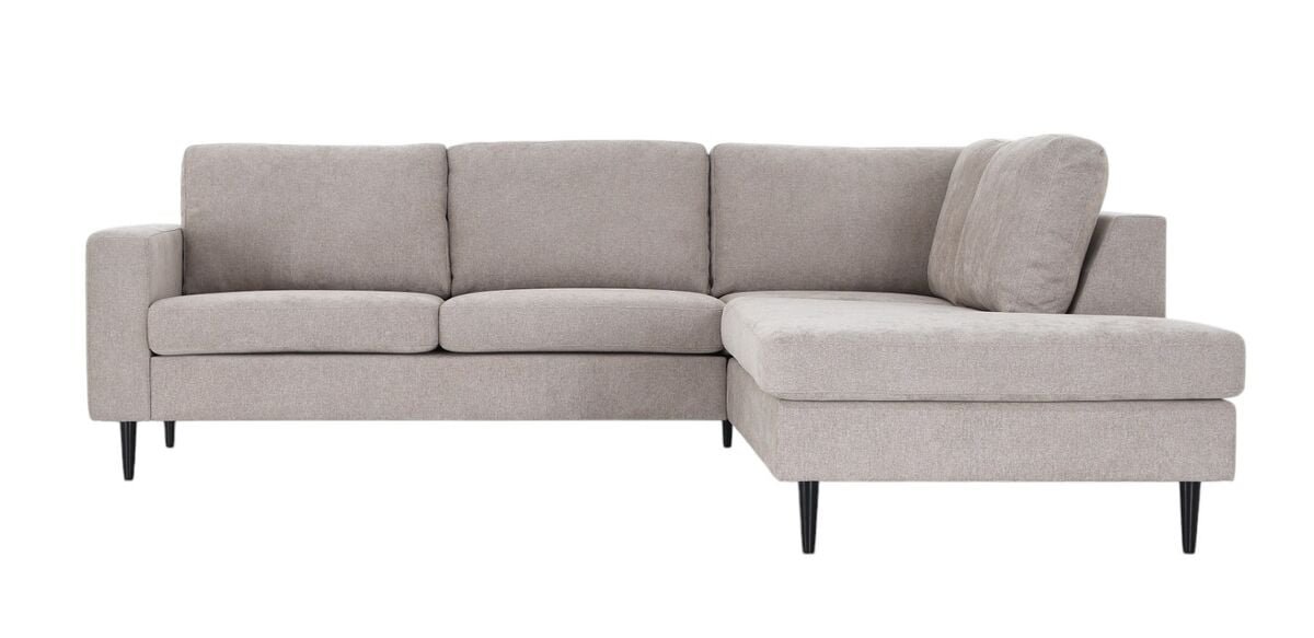 Toronto avokulmasohva oikea, beige Storm 06, jalka wenge