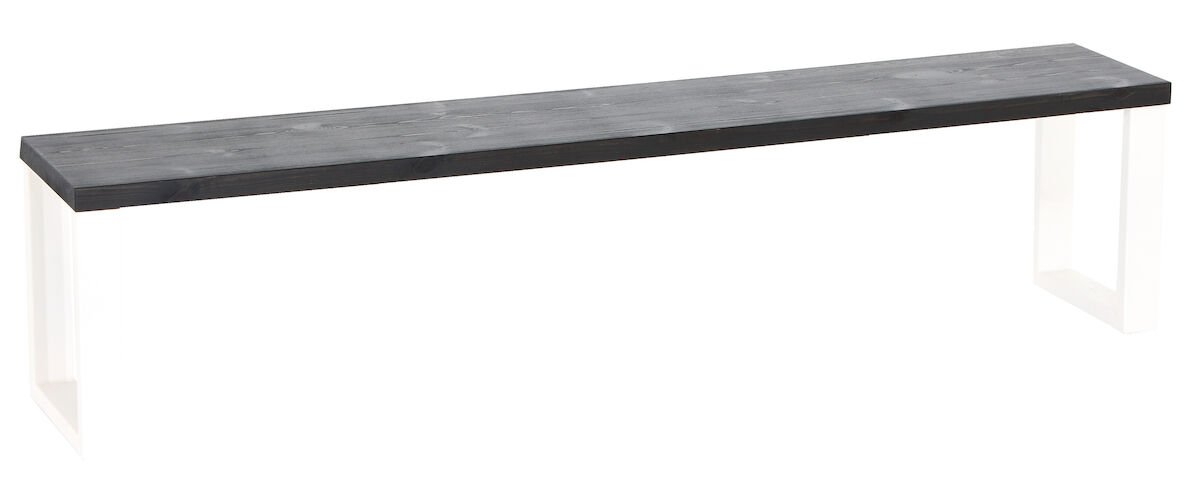 Honka penkki 195x35 cm metallijalalla musta/valkoinen