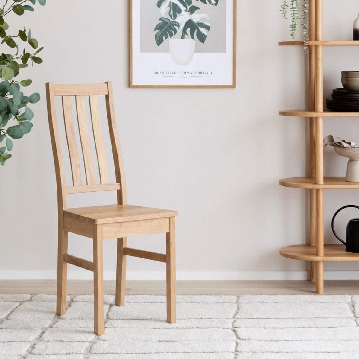 Niklas tammi tuoli puuistuimella 2kpl lakattu tammi, kuvausmalli