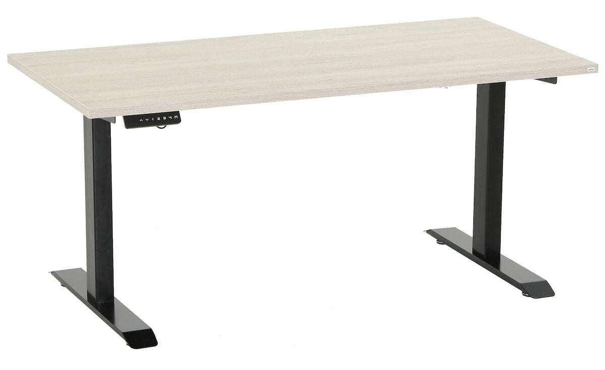 Office sähköpöytä 160x80 cm hopea jalava musta jalka