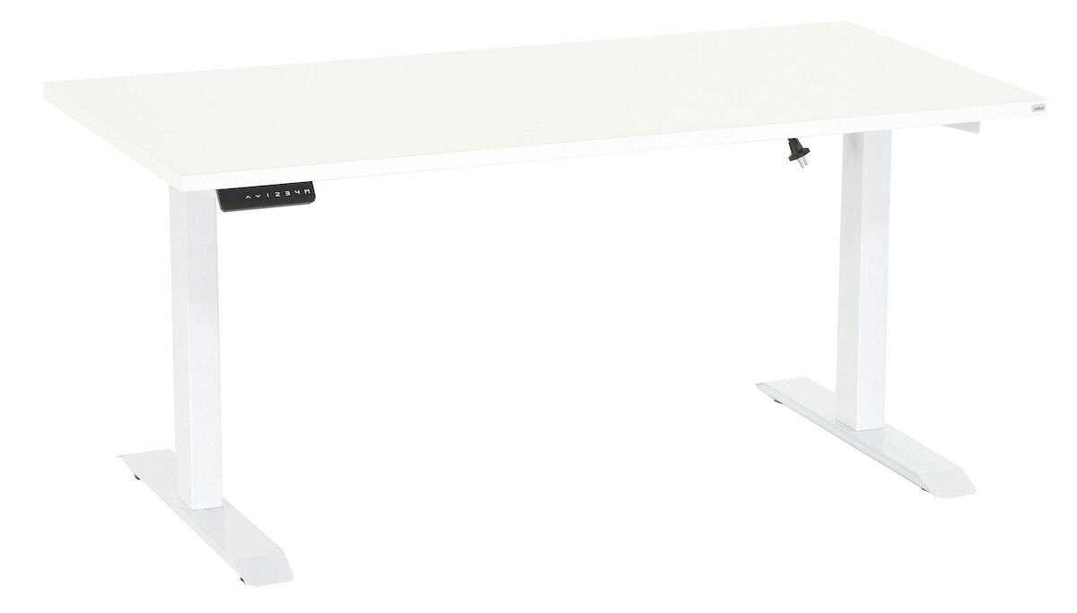 Office sähköpöytä 115x67 cm valkoinen valkoinen jalka
