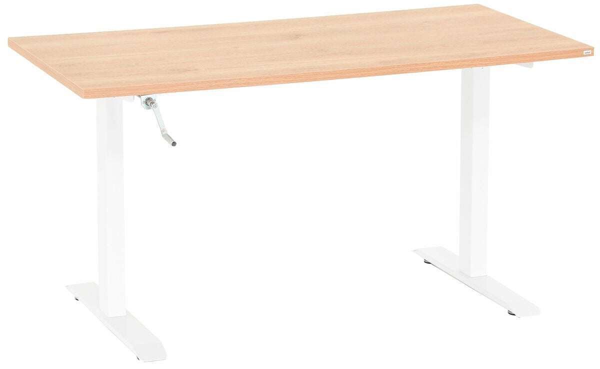 Office veivattava säätöpöytä 120x70 cm tammi valkoinen jalka