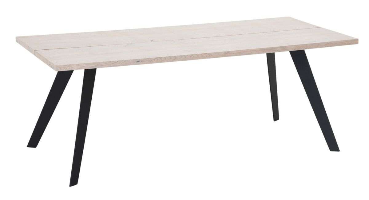 Sling tammi lankkupöytä 195x90 cm valkolakattu tammi/musta