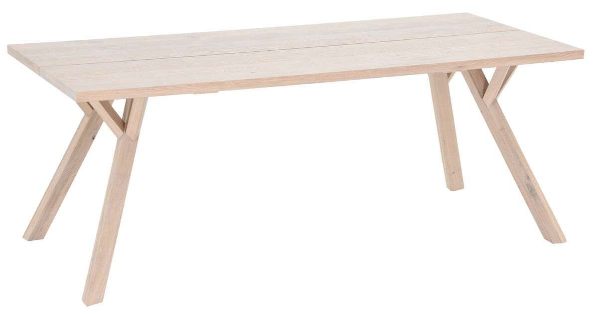 Tikli tammi lankkupöytä 195x90 cm valkolakattu tammi