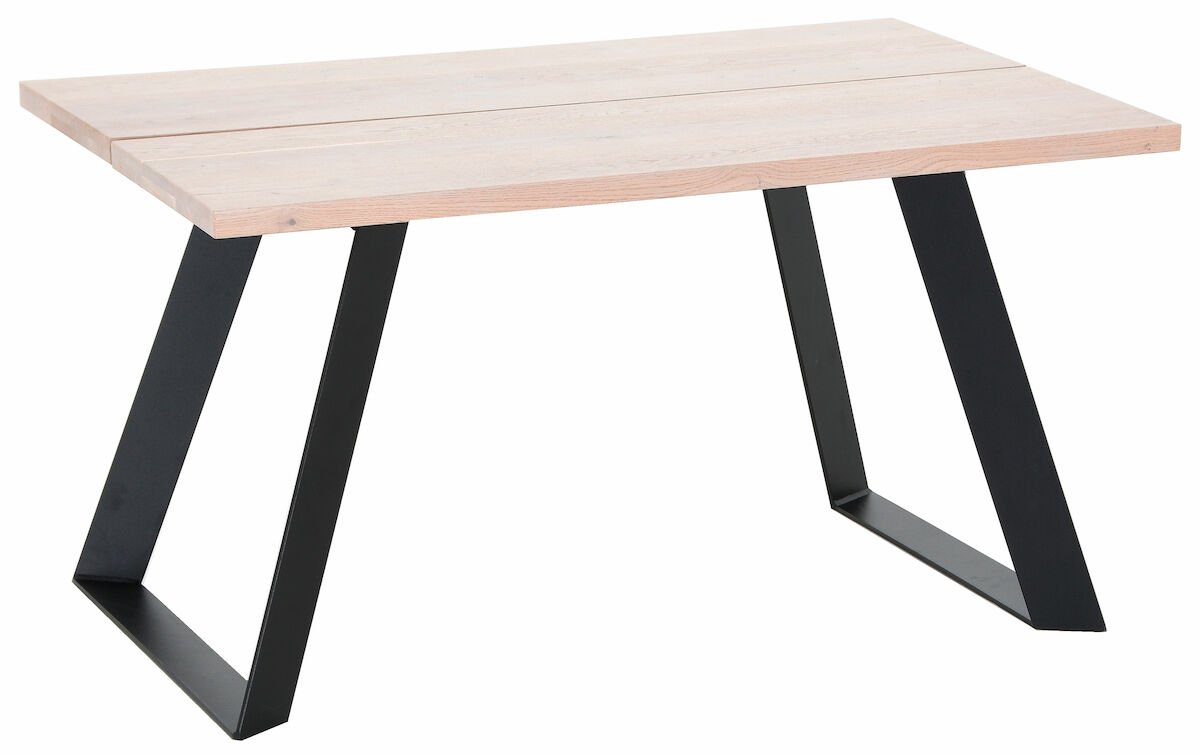 Triangel tammi lankkupöytä 140x90 cm valkolakattu tammi/musta