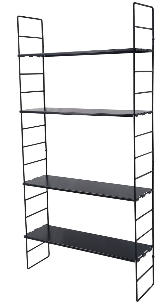 Wire seinähylly 60x18x120 cm musta 2-laatuinen