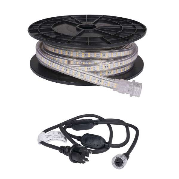 LED-nauha / Työvalo AGGE 230V - 1500 lm/m, 10 m, Nauha virtajohdolla (4000K)