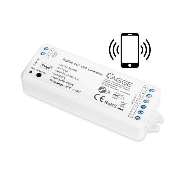 LED-nauhan puhelinohjain, värilämpötilasäädettävä, AGGE CCT, Zigbee, Pelkkä ohjausyksikkö