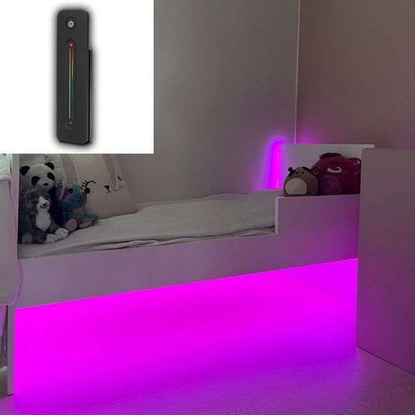 LED-nauhasetti lastenhuoneeseen AGGE - Täydellinen setti, Mustalla Touch Slide -kaukosäätimellä
