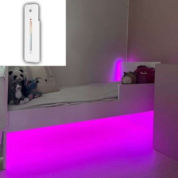 LED-nauhasetti lastenhuoneeseen AGGE - Täydellinen setti, Valkoisella Touch Slide -kaukosäätimellä